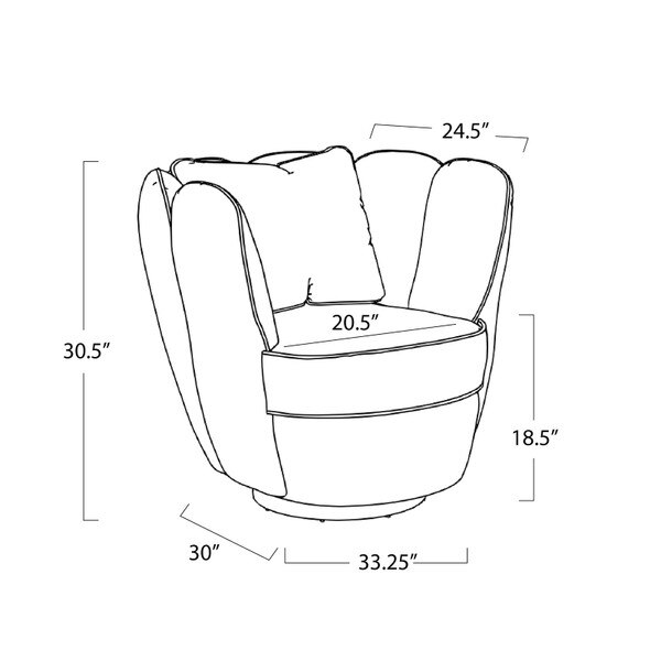 Cosmo Velvet Chair Line Drawing